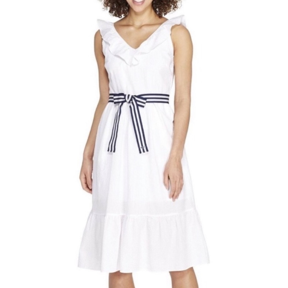 Vineyard Vines Target Ruffle Tie Waist Midi Dress